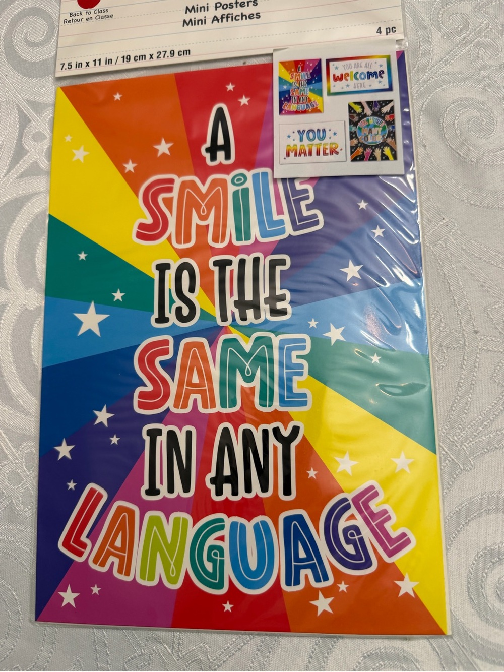 Mini Poster Set Package of 4 Brighten Your Day Inclusivity Brand New Sealed - Picture 1 of 6